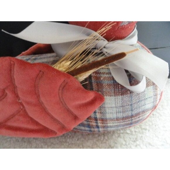 Vintage Handmade Tweed Plaid Duck Mallard Willow Brown Burnt Orange Fabric - Picture 3 of 9